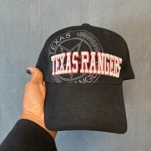 Vintage USA Caps Plus Texas Rangers Black Embroidered Baseball Cap Adjustable